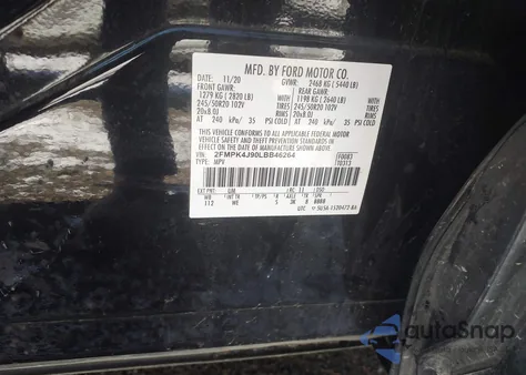 2020 Ford Edge St Line z USA, uszkodzony, nr VIN 2FMPK4J90LBB46264